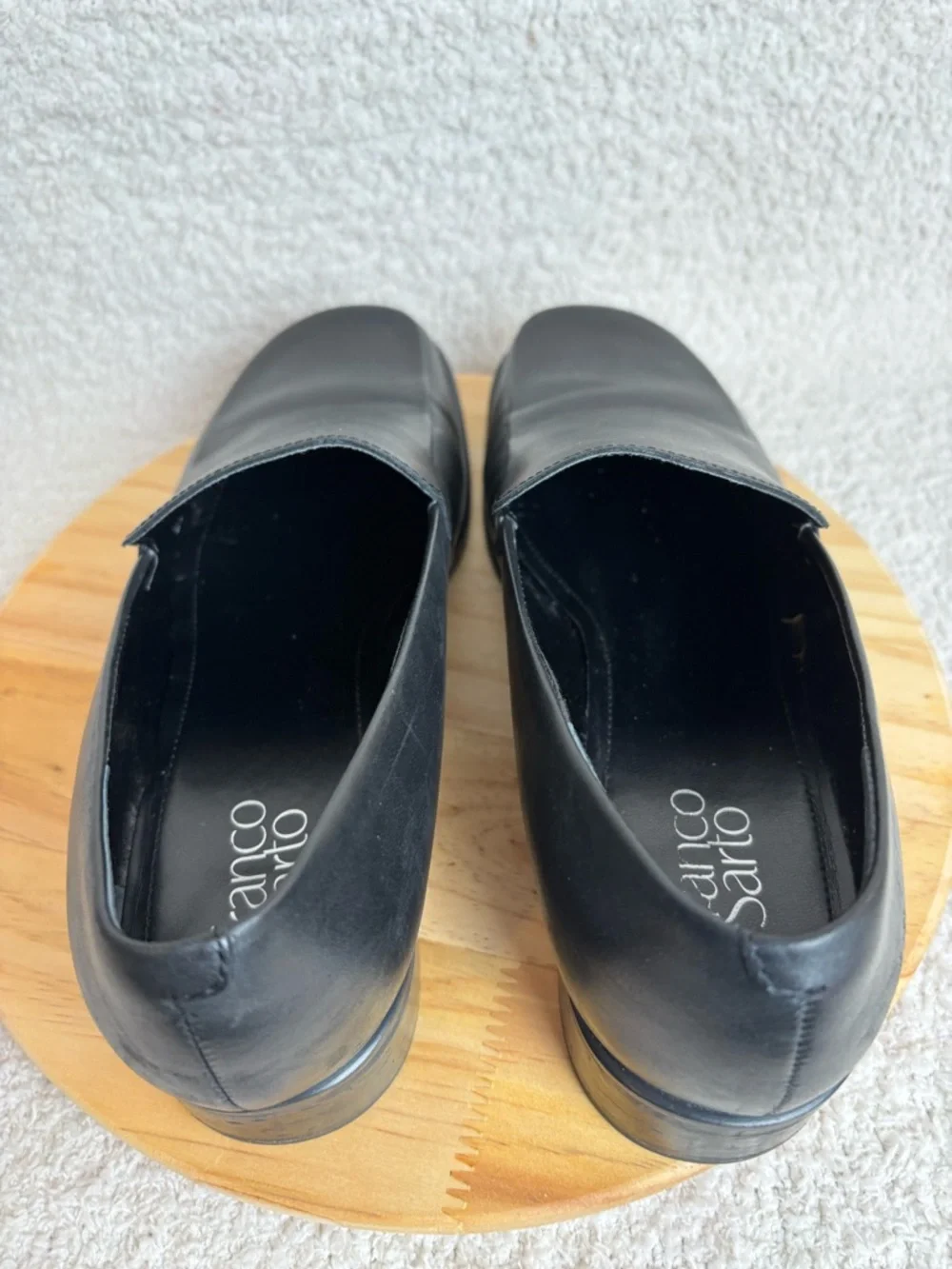 Franco Sarto Flex Shoes Womens 9.5M Bocca Slip On Square Toe Loafers in Black